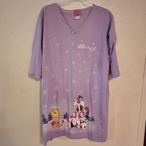 Vintage 2002 Looney Tunes Wittle Angel Sleep Shirt Loungewear Size L/XL